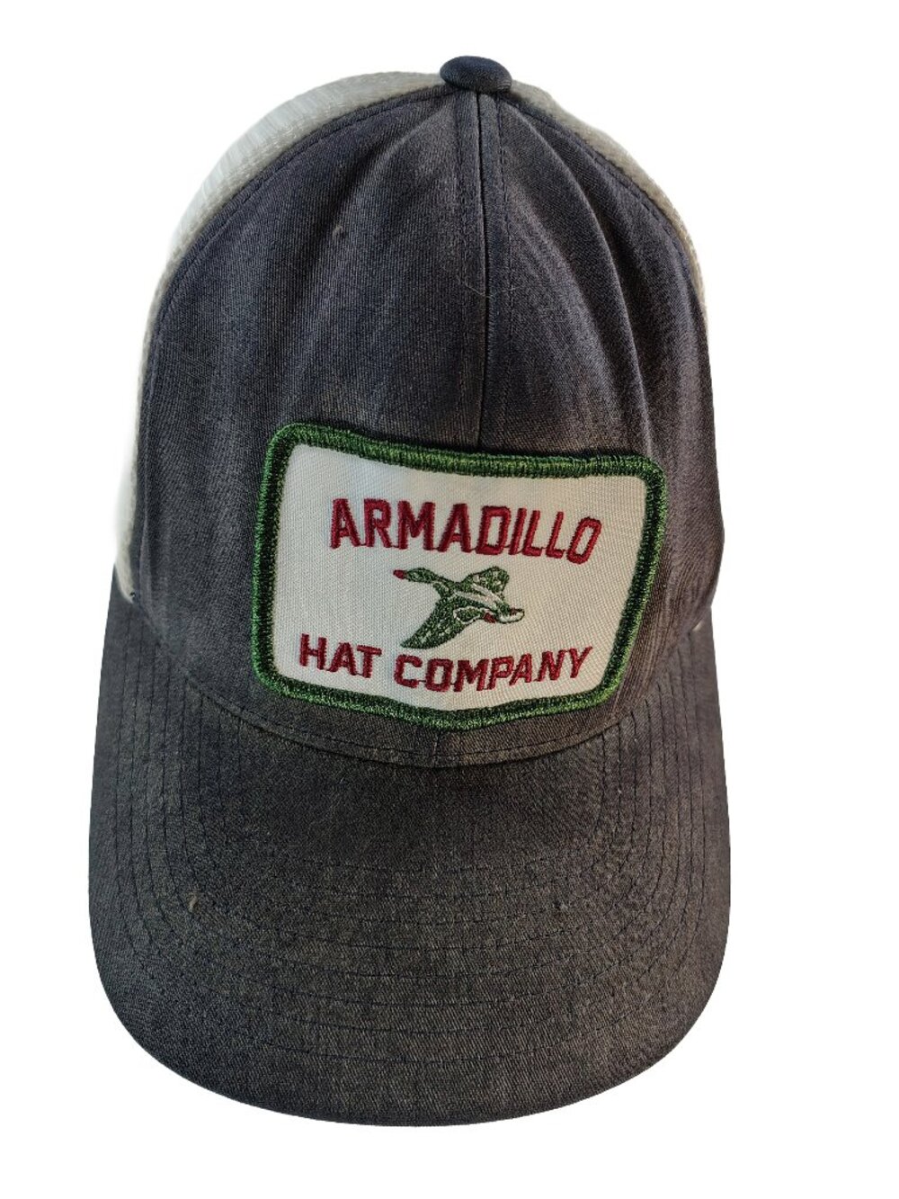 Men's Gray & White Adjustable Armadillo Hat Company Duck Mesh-Back Cap